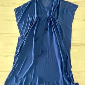 Rachel Zoe Royal Blue Long Flowing Beach Cover Up  Draw String Dress Size XS